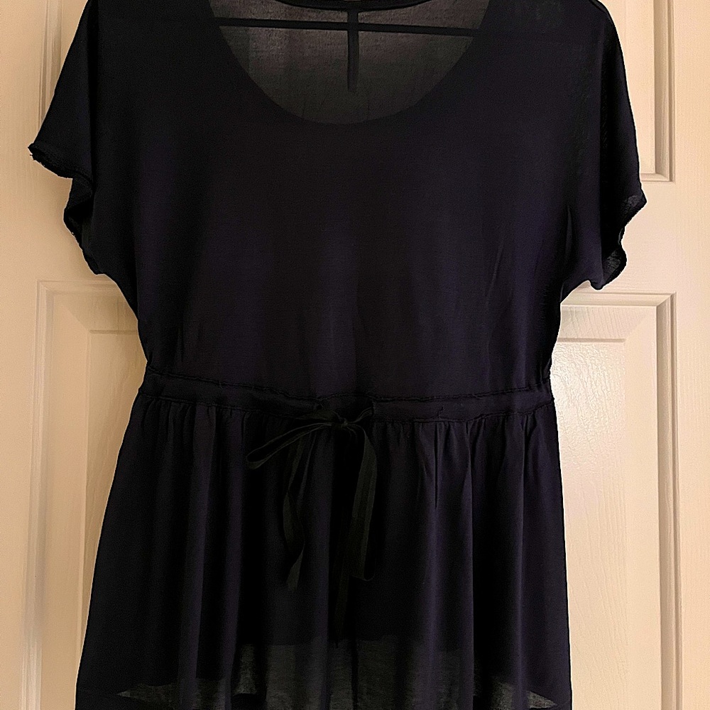 Merceria Dressterior top, size small, dark navy blue